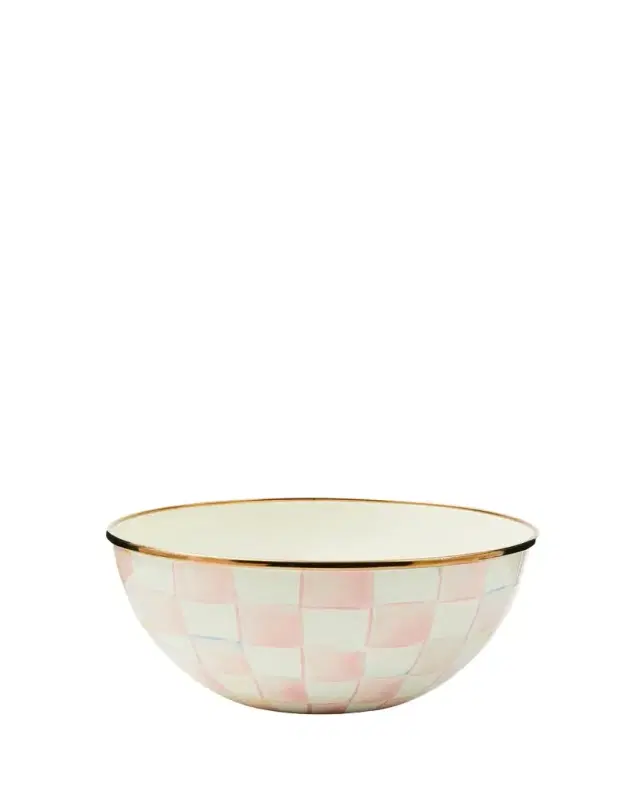 MacKenzie-Childs Rosy Check Enamel Everyday Bowl, Small