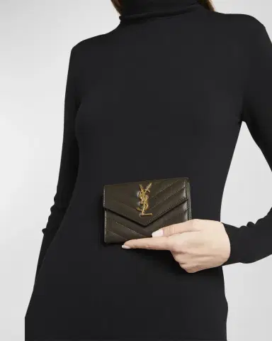 Saint Laurent YSL Monogram Small Flap Wallet in Smooth Leather | Thumbnail 9 Saint Laurent YSL Monogram Small Flap Wallet in Smooth Leather | Thumbnail 9