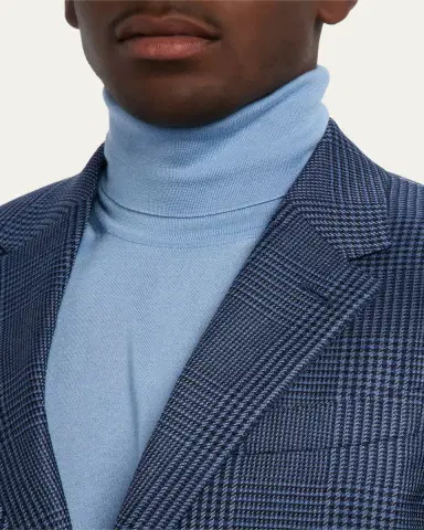 Zegna Men's Cashmere and Silk Prince Of Wales Sport Coat | Thumbnail 5 Zegna Men's Cashmere and Silk Prince Of Wales Sport Coat | Thumbnail 5