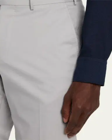 Zegna Men's Cotton-Stretch Modern Fit Trousers | Thumbnail 9