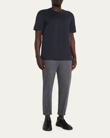 Zegna Men's Cotton Jersey Crewneck T-Shirt | Thumbnail 6 Zegna Men's Cotton Jersey Crewneck T-Shirt | Thumbnail 6