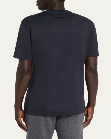 Zegna Men's Cotton Jersey Crewneck T-Shirt | Thumbnail 7 Zegna Men's Cotton Jersey Crewneck T-Shirt | Thumbnail 7