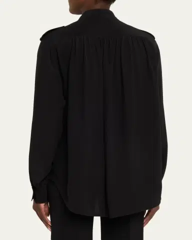 Chloé Organic Silk Crepe De Chine Top | Thumbnail 3 Chloé Organic Silk Crepe De Chine Top | Thumbnail 3