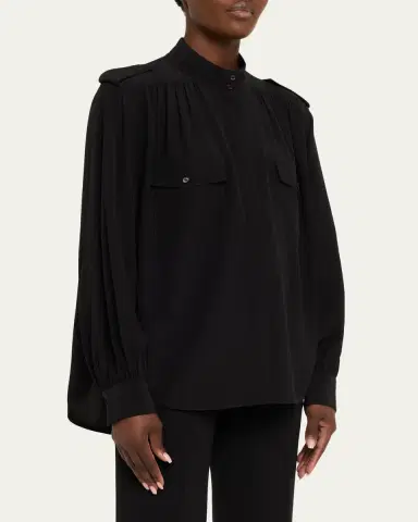 Chloé Organic Silk Crepe De Chine Top | Thumbnail 4 Chloé Organic Silk Crepe De Chine Top | Thumbnail 4