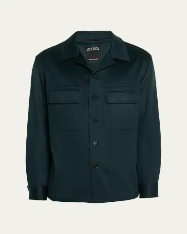 ZEGNA Men's Oasi Cashmere Overshirt | Thumbnail 5 ZEGNA Men's Oasi Cashmere Overshirt | Thumbnail 5