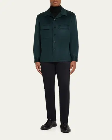 ZEGNA Men's Oasi Cashmere Overshirt | Thumbnail 6 ZEGNA Men's Oasi Cashmere Overshirt | Thumbnail 6