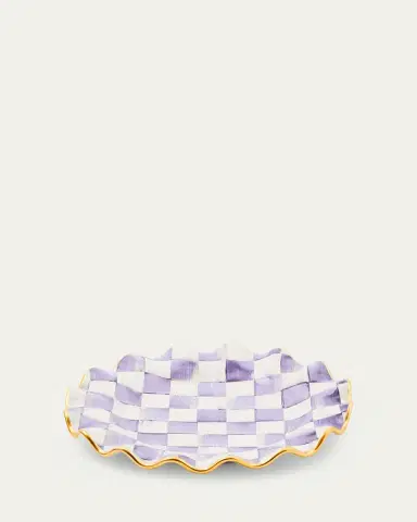 MacKenzie-Childs Violet Check Fluted Ceramic Dinner Plate | Thumbnail 2 MacKenzie-Childs Violet Check Fluted Ceramic Dinner Plate | Thumbnail 2