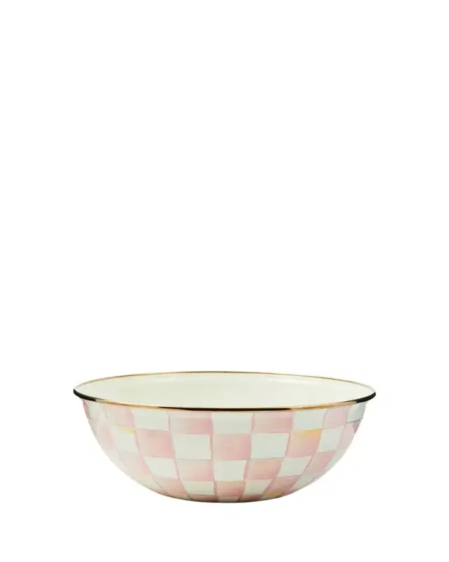 MacKenzie-Childs Rosy Check Enamel Everyday Bowl, Medium