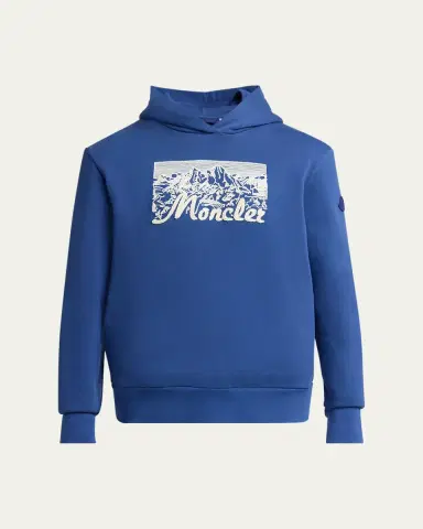 Moncler Men's Chenille Mountain Logo Hoodie | Thumbnail 5
