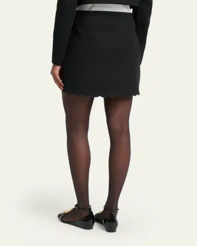 Chloé Scalloped Soft Cavalry Mini Skirt | Thumbnail 3 Chloé Scalloped Soft Cavalry Mini Skirt | Thumbnail 3