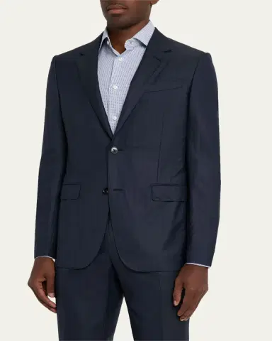 ZEGNA Men's Tonal Stripe Wool Two-Piece Suit | Thumbnail 13