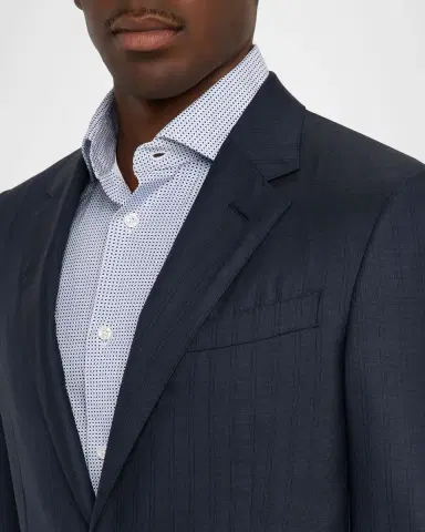 ZEGNA Men's Tonal Stripe Wool Two-Piece Suit | Thumbnail 5