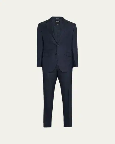 ZEGNA Men's Tonal Stripe Wool Two-Piece Suit | Thumbnail 10