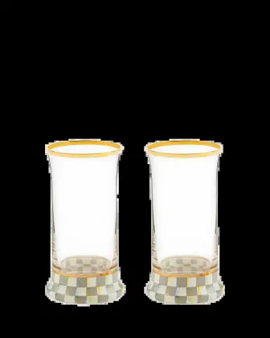 MacKenzie-Childs Sterling Check Highball Glass, Set of 2 | Thumbnail 2 MacKenzie-Childs Sterling Check Highball Glass, Set of 2 | Thumbnail 2