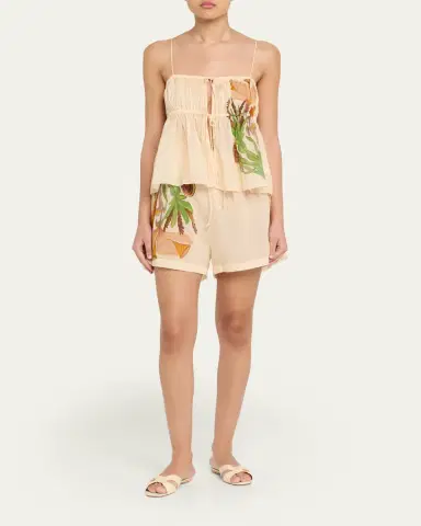 Ulla Johnson Water Blossoms Bijou Coverup Shorts | Thumbnail 2 Ulla Johnson Water Blossoms Bijou Coverup Shorts | Thumbnail 2