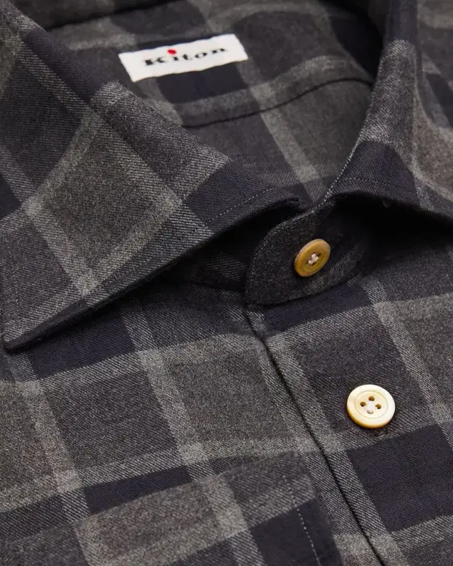 Men's Cotton Windowpane Check Button-Down Shirt