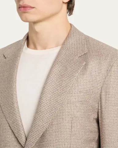 Zegna Men's Silk and Cashmere Houndstooth Notch-Lapel Sport Coat | Thumbnail 9 Zegna Men's Silk and Cashmere Houndstooth Notch-Lapel Sport Coat | Thumbnail 9