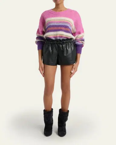 Etoile Isabel Marant Naline Paperbag-Waist Faux Leather Shorts | Thumbnail 2 Etoile Isabel Marant Naline Paperbag-Waist Faux Leather Shorts | Thumbnail 2