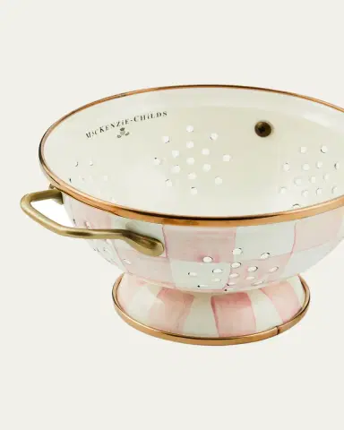 MacKenzie-Childs Rosy Check Enamel Colander, Small | Thumbnail 2