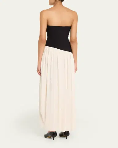Ronny Kobo Ballad Strapless Two-Tone Mixed Media Maxi Dress | Thumbnail 3