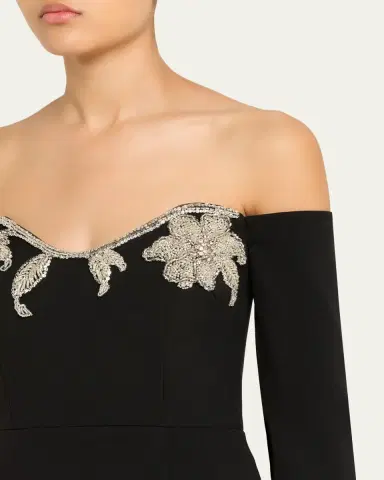 Rebecca Vallance Ellerie Floral Diamante Off-Shoulder Mini Dress | Thumbnail 5 Rebecca Vallance Ellerie Floral Diamante Off-Shoulder Mini Dress | Thumbnail 5