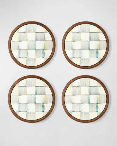 MacKenzie-Childs Sterling Check Enamel Coasters, Set of 4 | Thumbnail 2