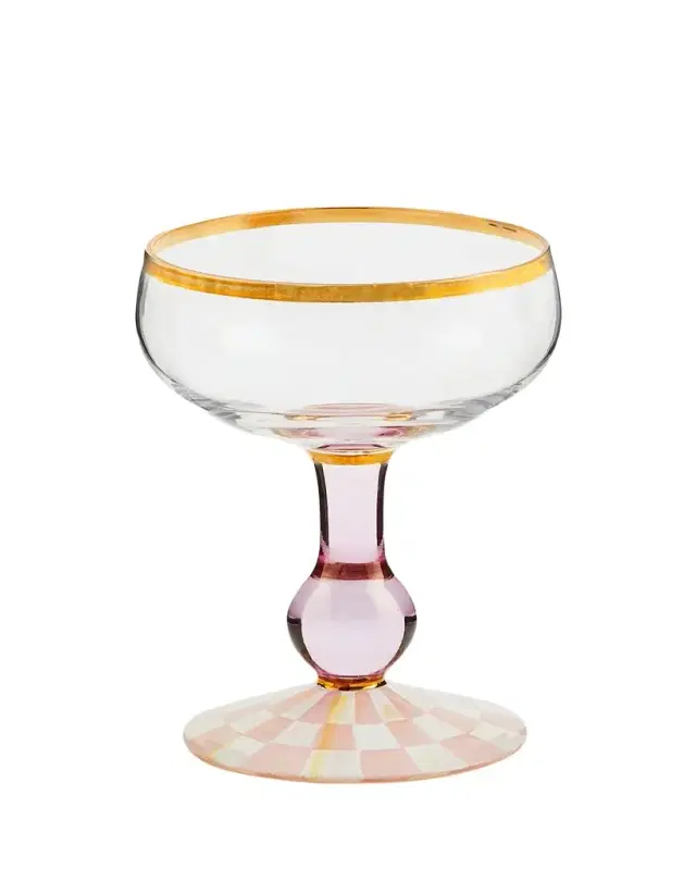 Rosy Check Coupe Glass