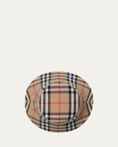 Burberry Kid's Check Bucket Hat, Size -M | Thumbnail 2 Burberry Kid's Check Bucket Hat, Size -M | Thumbnail 2