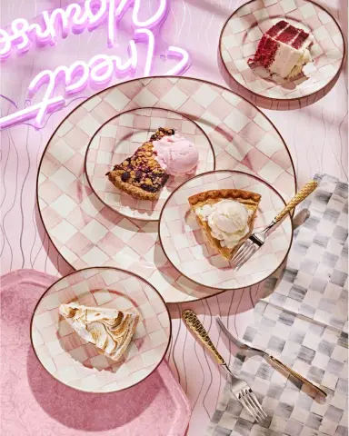 MacKenzie-Childs Rosy Check Enamel Salad/Dessert Plate | Thumbnail 4