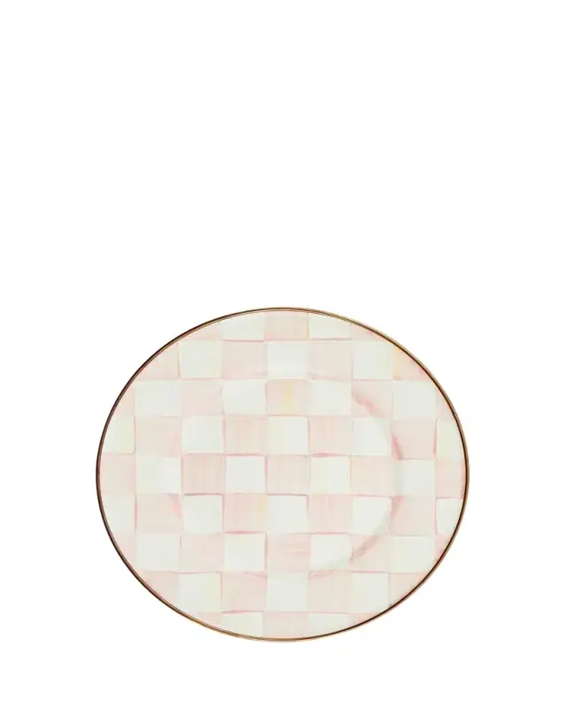 MacKenzie-Childs Rosy Check Enamel Salad/Dessert Plate