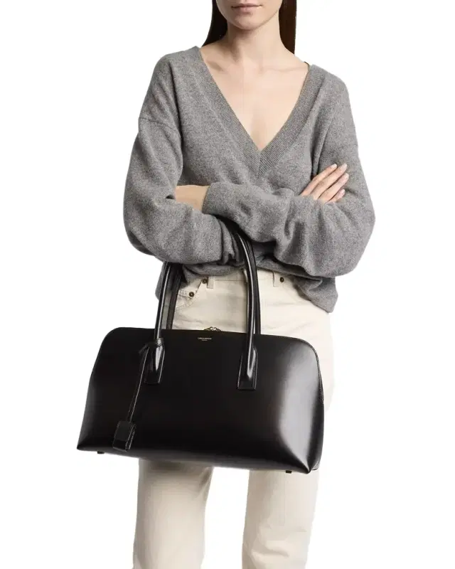Saint Laurent Sac de Jour Large Bowling Shoulder Bag in Leather