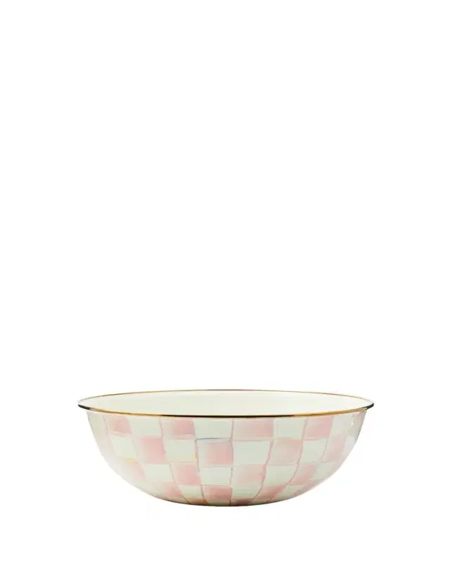 MacKenzie-Childs Rosy Check Enamel Everyday Bowl, Extra Large