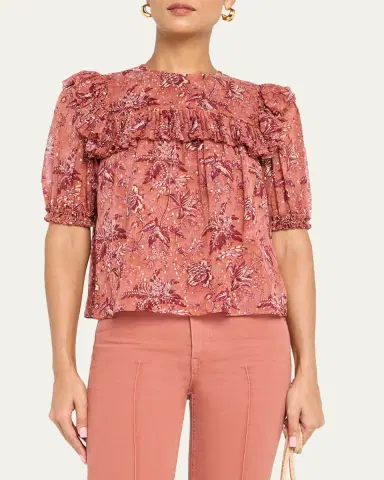 Ulla Johnson Jodie Puff-Sleeve Blouse | Thumbnail 4 Ulla Johnson Jodie Puff-Sleeve Blouse | Thumbnail 4