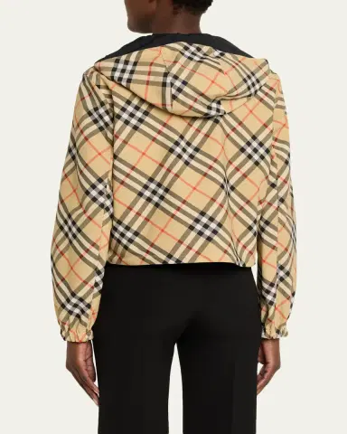 Burberry Reversible Check Crop Zip Jacket | Thumbnail 7 Burberry Reversible Check Crop Zip Jacket | Thumbnail 7