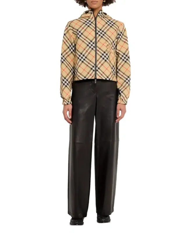 Burberry Reversible Check Crop Zip Jacket