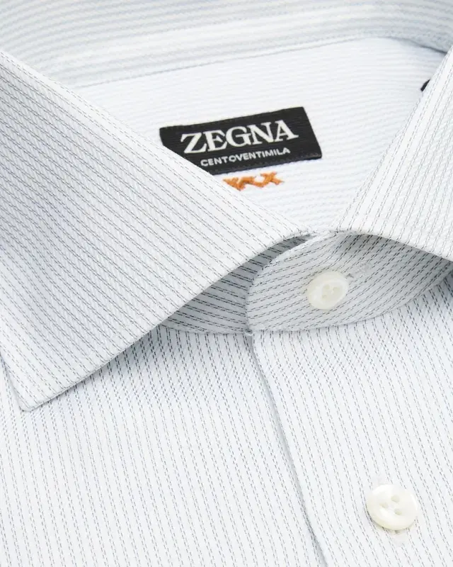 Men's Narrow Stripe Centoventimila Cotton Dress Shirt