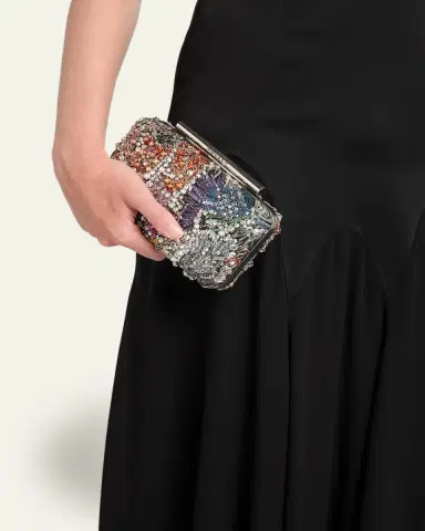 Alexander McQueen Bead & Crystal T-Bar Clutch Bag | Thumbnail 2