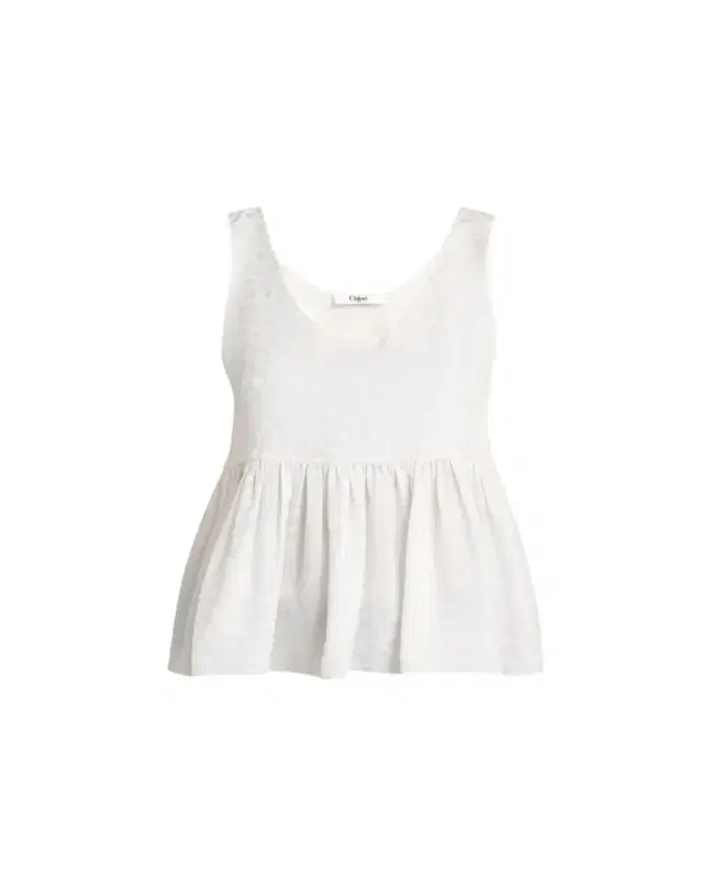 Chloe Dot Silk Jacquard Sleeveless Peplum Blouse