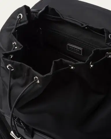 Prada Men's Re-Nylon and Leather Backpack | Thumbnail 2 Prada Men's Re-Nylon and Leather Backpack | Thumbnail 2