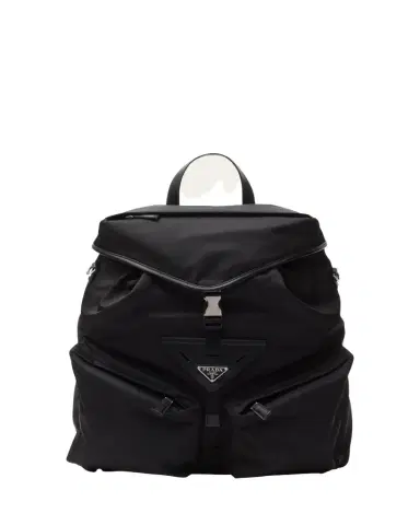 Prada Men's Re-Nylon and Leather Backpack | Thumbnail 1 Prada Men's Re-Nylon and Leather Backpack | Thumbnail 1