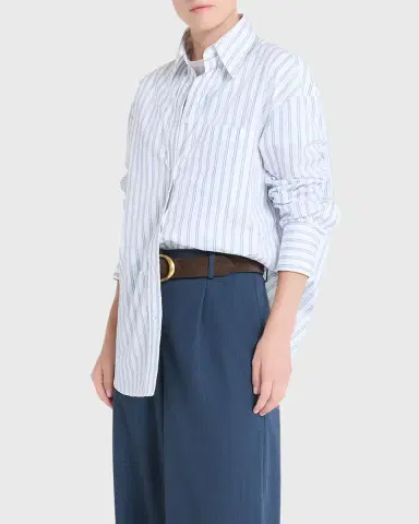TWP Big Joe Striped Cotton Button-Front Shirt | Thumbnail 8 TWP Big Joe Striped Cotton Button-Front Shirt | Thumbnail 8