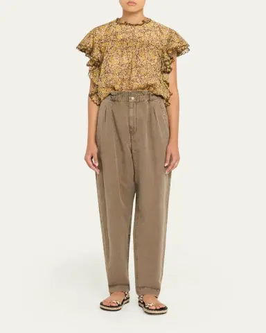 Etoile Isabel Marant Daliyane Floral Flutter-Sleeve Blouse | Thumbnail 2 Etoile Isabel Marant Daliyane Floral Flutter-Sleeve Blouse | Thumbnail 2