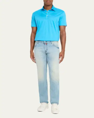 Kiton Men's Cotton Classic-Fit Polo Shirt | Thumbnail 6