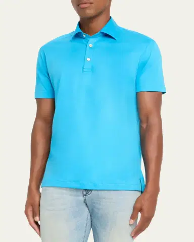 Kiton Men's Cotton Classic-Fit Polo Shirt | Thumbnail 8