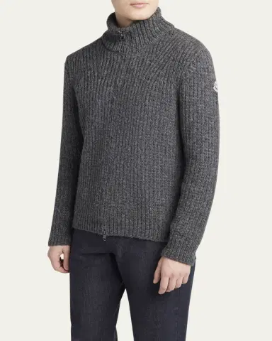Moncler Men's Ribbed Full-Zip Sweater | Thumbnail 4 Moncler Men's Ribbed Full-Zip Sweater | Thumbnail 4