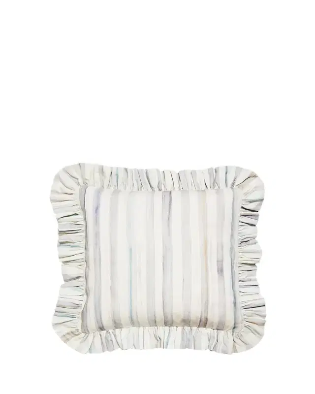 MacKenzie-Childs Sterling Stripe Ruffle Throw Pillow