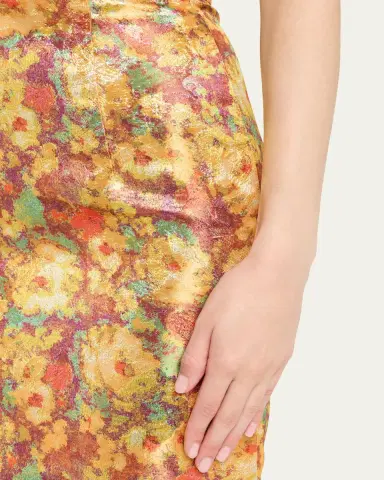 Markarian Gloria Metallic Floral Jacquard Off-The-Shoulder Dress | Thumbnail 5