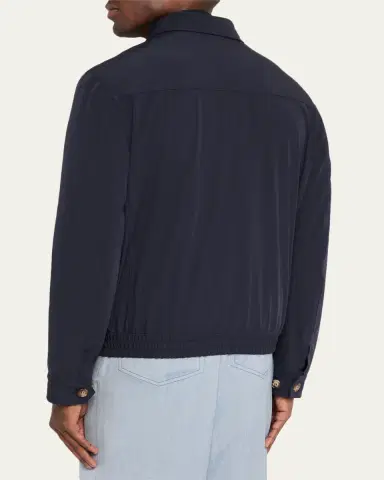 Brunello Cucinelli Men's Nylon Full-Zip Blouson Jacket | Thumbnail 3 Brunello Cucinelli Men's Nylon Full-Zip Blouson Jacket | Thumbnail 3