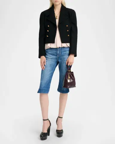 Chloé Double-Breasted Wool Bouclette Crop Jacket | Thumbnail 6 Chloé Double-Breasted Wool Bouclette Crop Jacket | Thumbnail 6