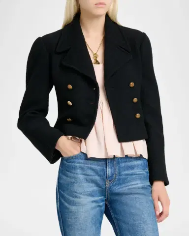 Chloé Double-Breasted Wool Bouclette Crop Jacket | Thumbnail 8 Chloé Double-Breasted Wool Bouclette Crop Jacket | Thumbnail 8